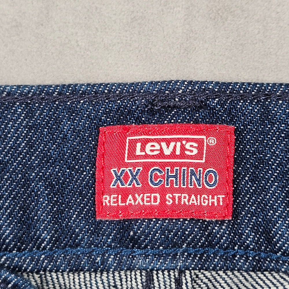 NEW Levi's XX Chino Relaxed Straight Pants Mens 32x32 Blue Lightweight Denim - Picture 4 of 15